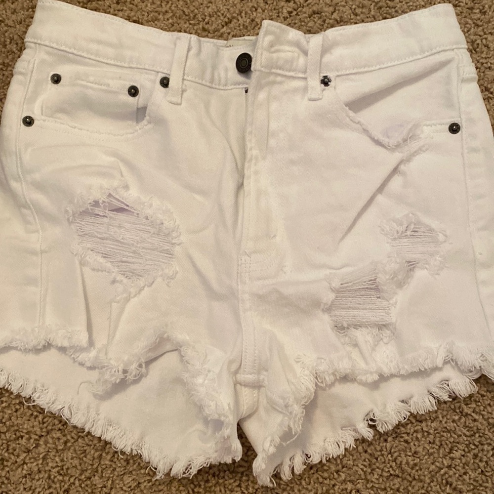 White denim shorts